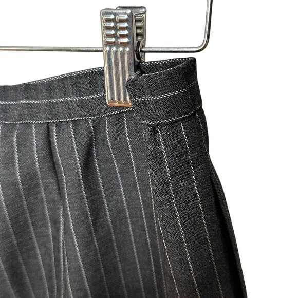 Vintage Harve Benard Pinstripe Pants Size 10 Wool Blend Gray Back Elastic Lined - Picture 3 of 10